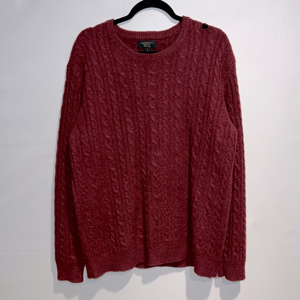 MENS Burgundy Cashmere Club Room Luxury Crewneck Sweater!